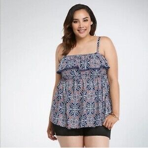 Torrid Paisley Ruffle Babydoll Top